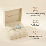 Moonstone & White Zircon Ring - Open Star
