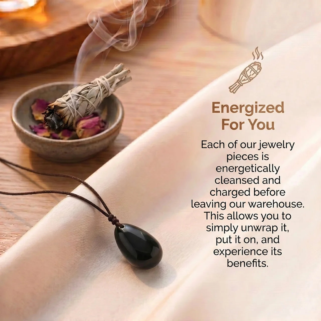 Obsidian Necklace - Nature Pendant