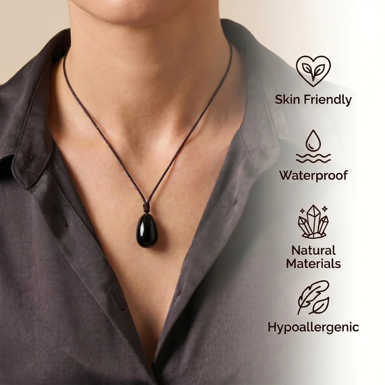 Obsidian Necklace - Nature Pendant