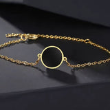 Obsidian Bracelet - Circle Medallion