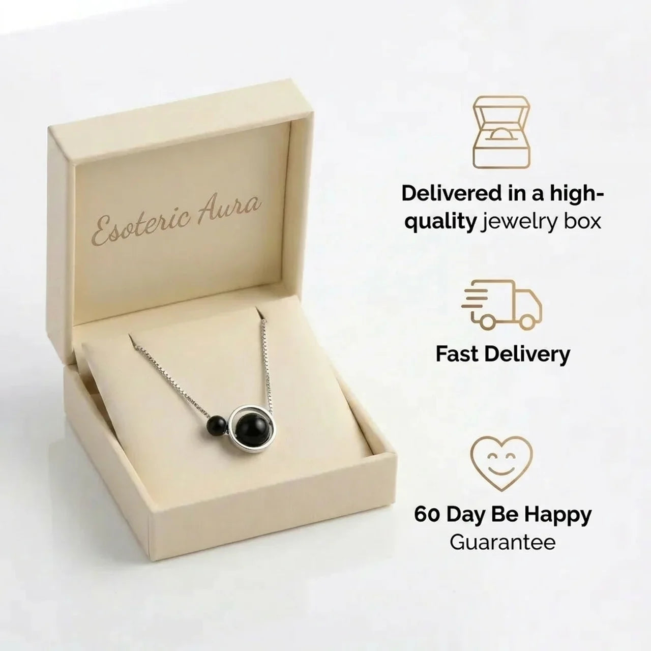 Obsidian Necklace - Double Pendant