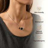 Obsidian Necklace - Double Pendant