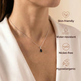 Obsidian Necklace - Teardrop Shape Silver