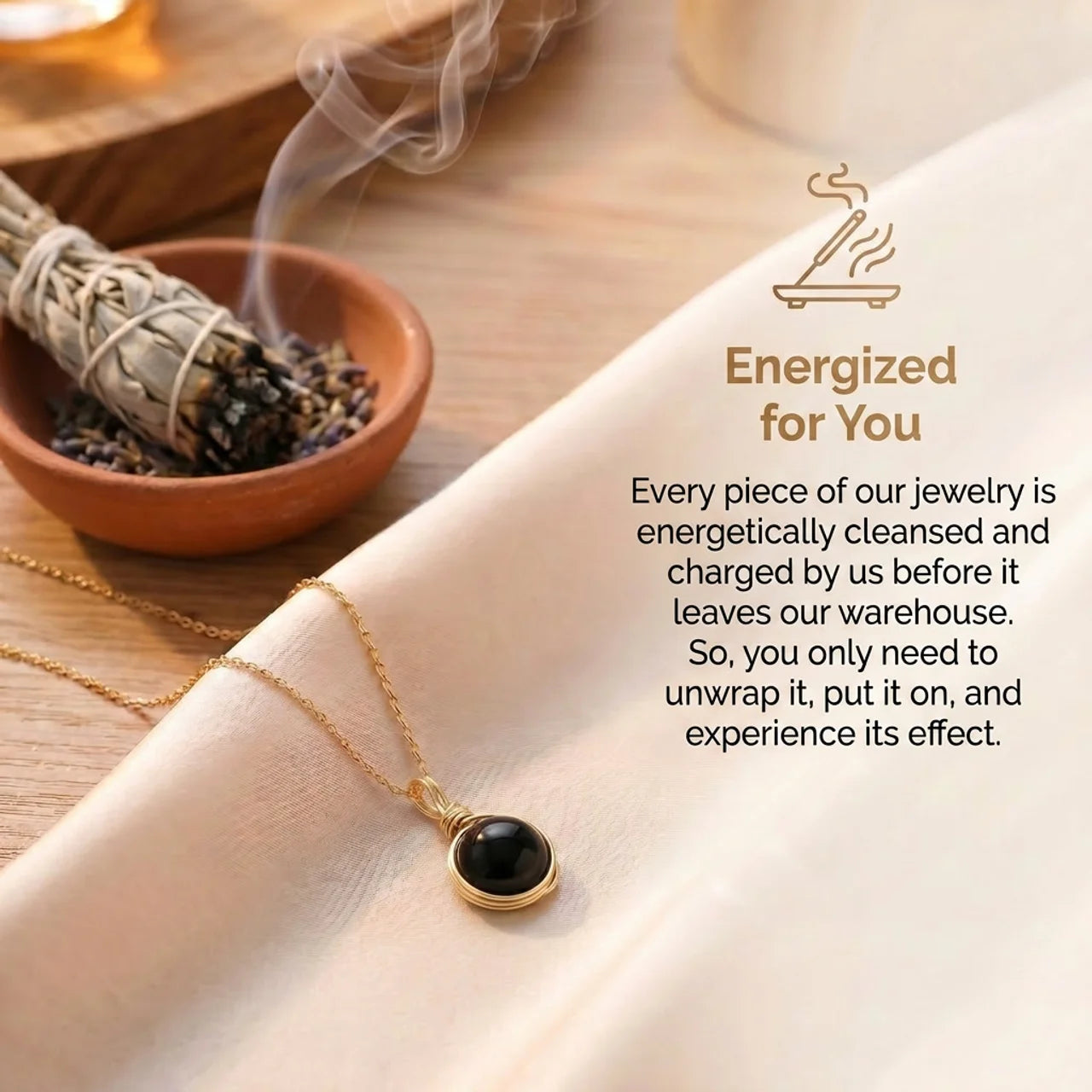 Obsidian Necklace - Wire Medallion