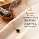 Obsidian Necklace - Wire Medallion