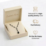 Obsidian Necklace - Pearl Necklace with Pendant