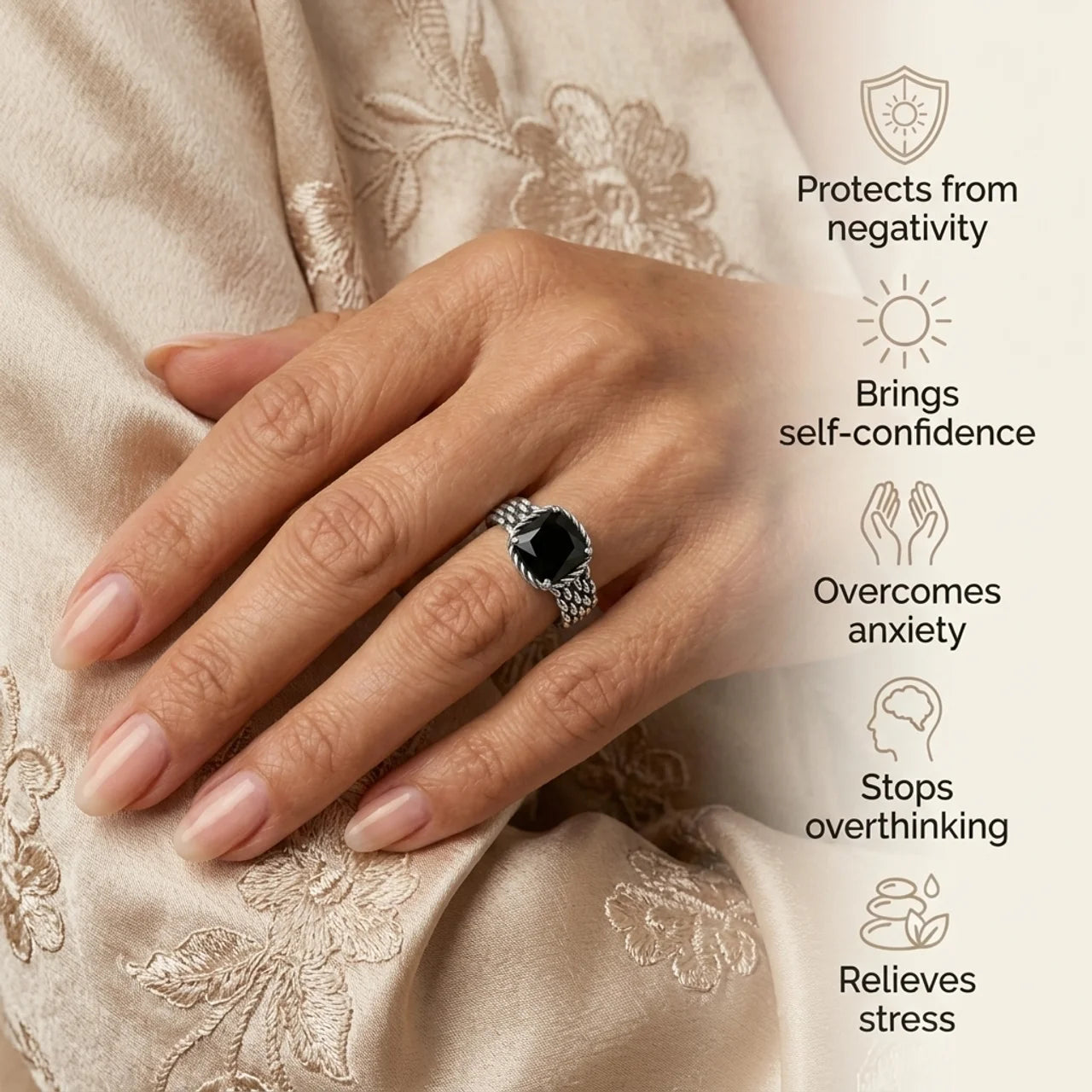 Obsidian Ring - Vintage
