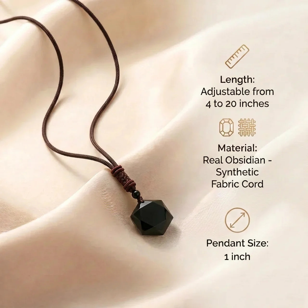 Obsidian Necklace - Protection Talisman