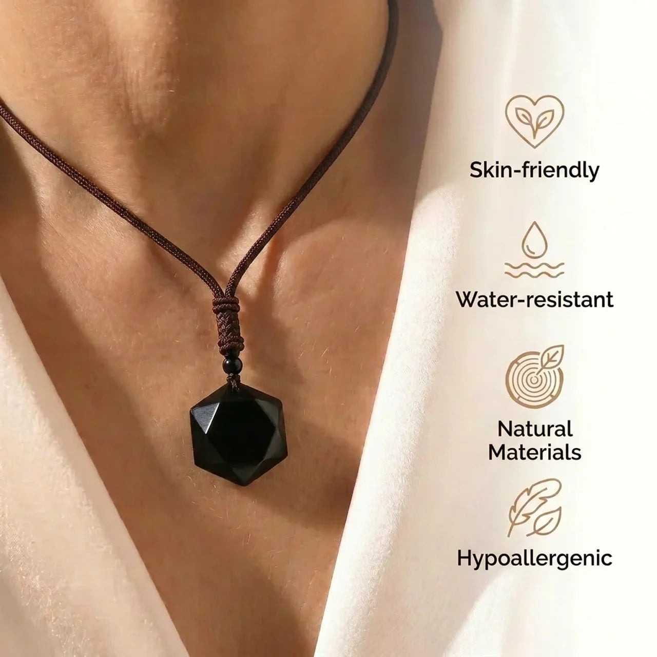 Obsidian Necklace - Protection Talisman