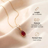 Ruby Necklace - Gold Plated Chain