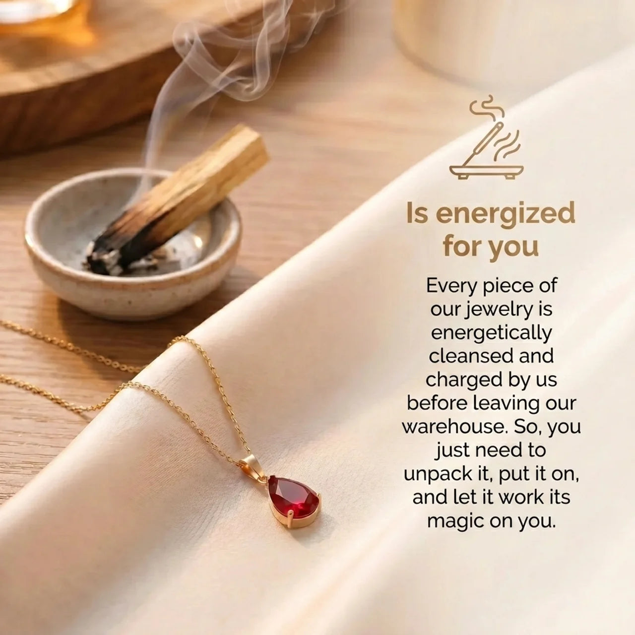 Ruby Necklace - Gold Plated Chain
