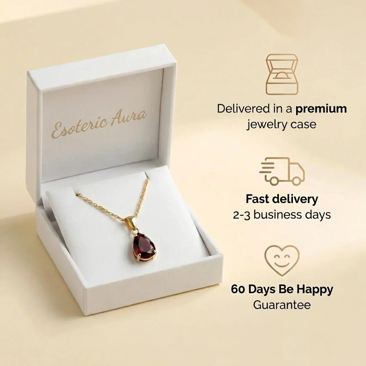 Ruby Necklace - Gold Plated Chain