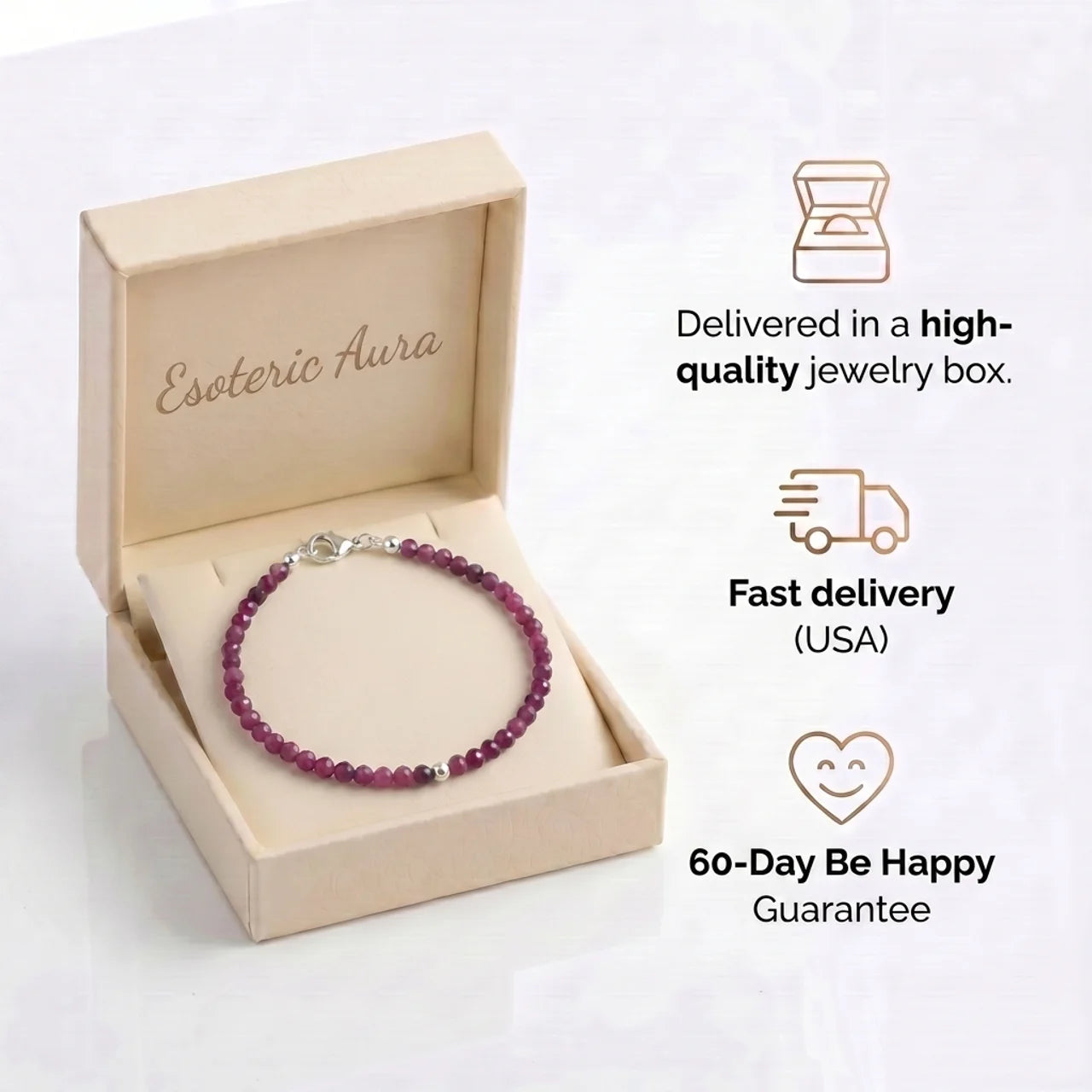 Ruby Bracelet - Pearls