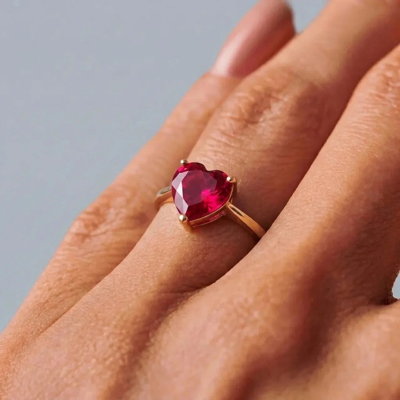 Ruby Ring - Shiny Heart