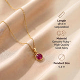 Ruby Necklace - Gold Plating