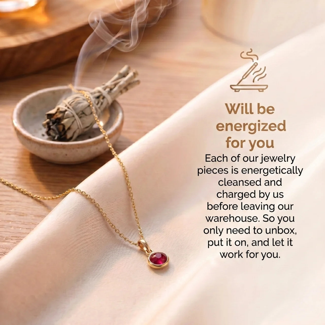 Ruby Necklace - Gold Plating