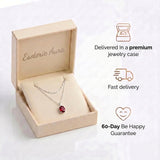 Ruby Necklace - Teardrop Pendant in Silver