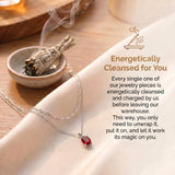 Ruby Necklace - Teardrop Pendant in Silver