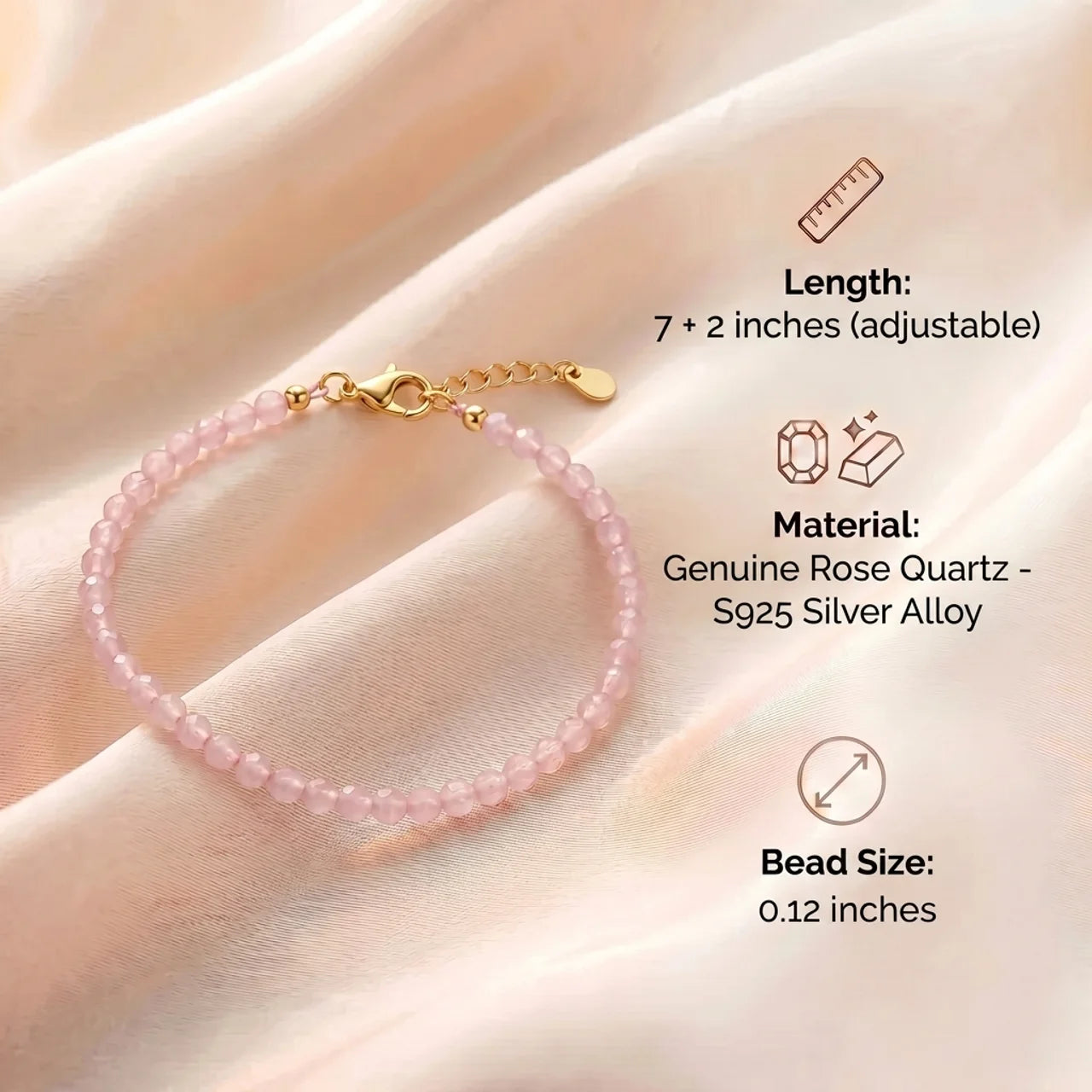 Rose Quartz Bracelet - Beads