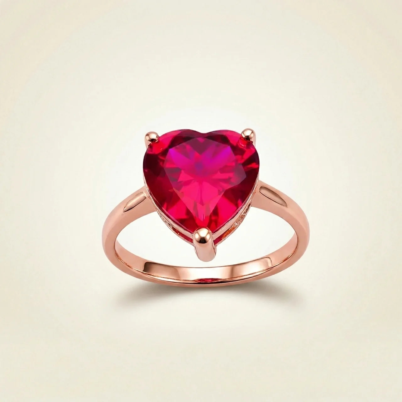 Ruby Ring - Shiny Heart
