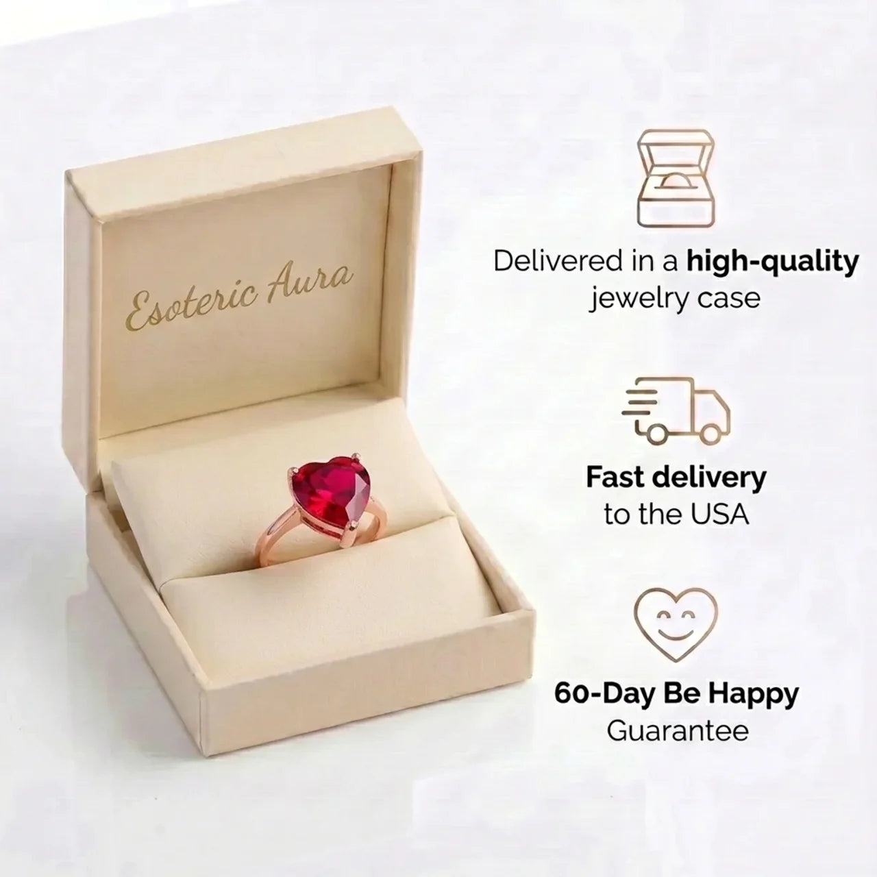 Ruby Ring - Shiny Heart