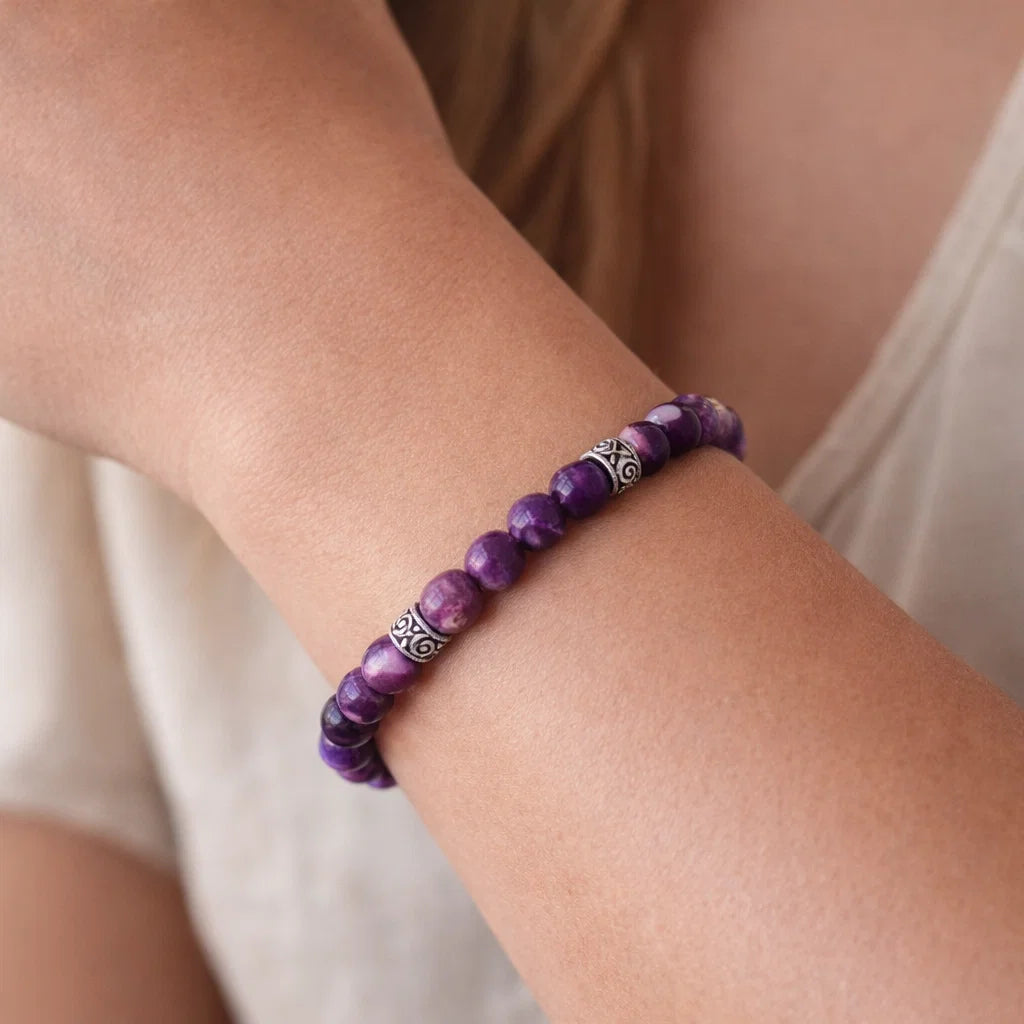 Tibetan Energy Bracelet - Purple Jasper