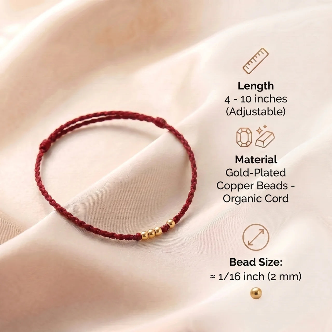 Tibetan Luck Bracelet with Small Copper Beads