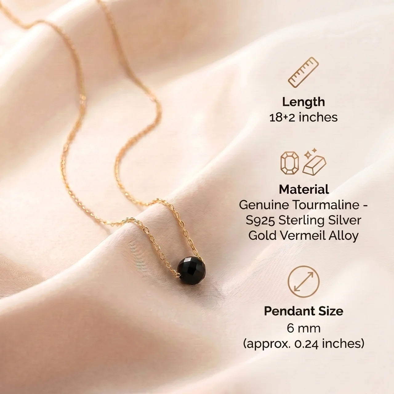 Tourmaline Necklace - Faceted Silver with Gold Plating