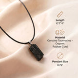 Tourmaline Necklace - Natural Stone with Leather Cord
