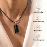 Tourmaline Necklace - Natural Stone with Leather Cord