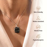Tourmaline Necklace - Raw Stone in Silver