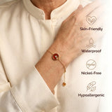 Carnelian Bracelet - Circle Pendant